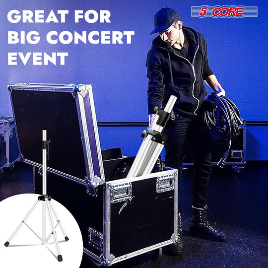 DJ speaker stand with pole mount in white by 5Core