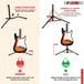 Adjustable height for guitar display stand