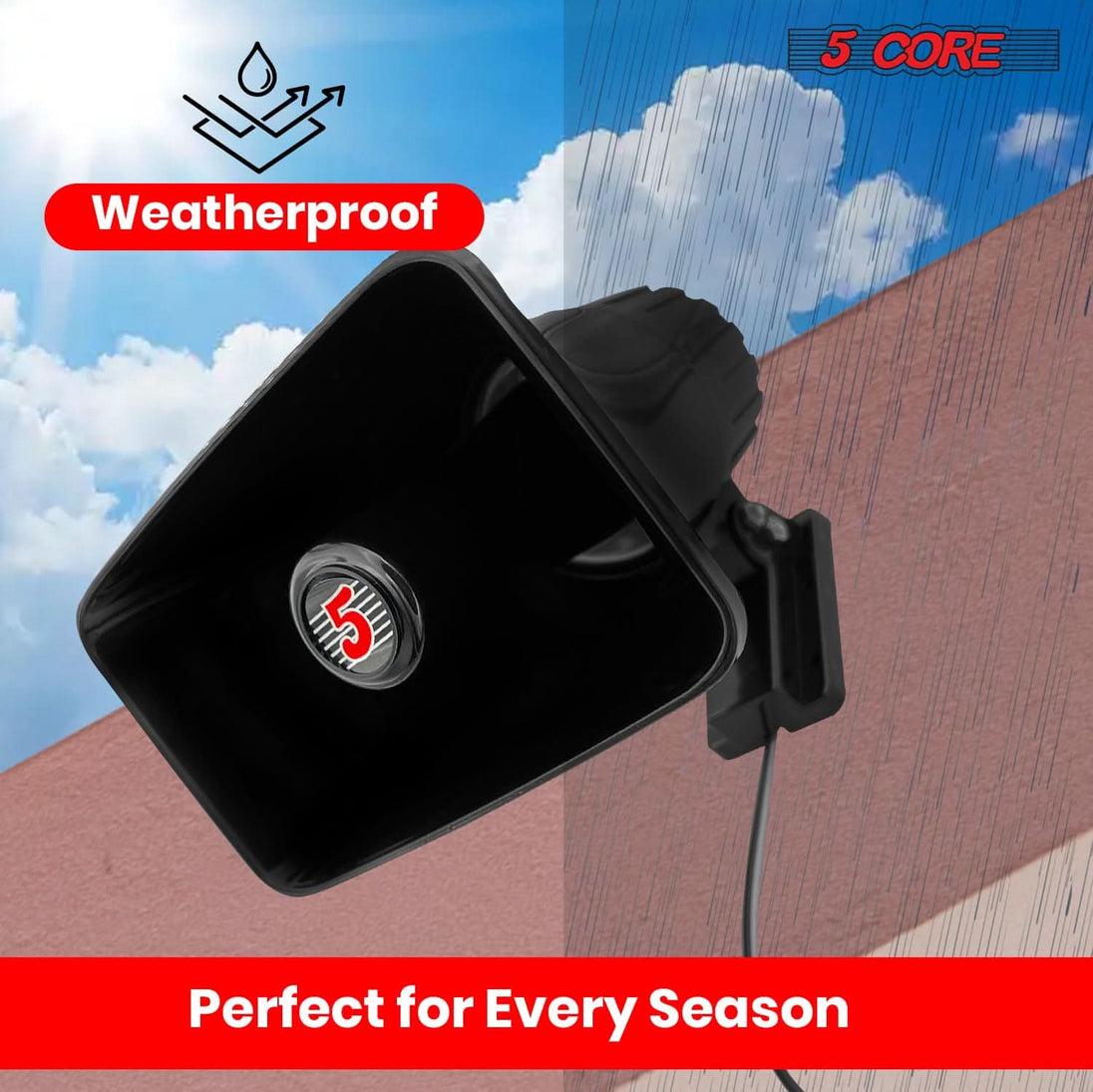 5 Core PA Horn Speaker 8Pcs 8 Inch 65W Loud Audio Outdoor Speakers System 8Ohm Reflex Megaphone