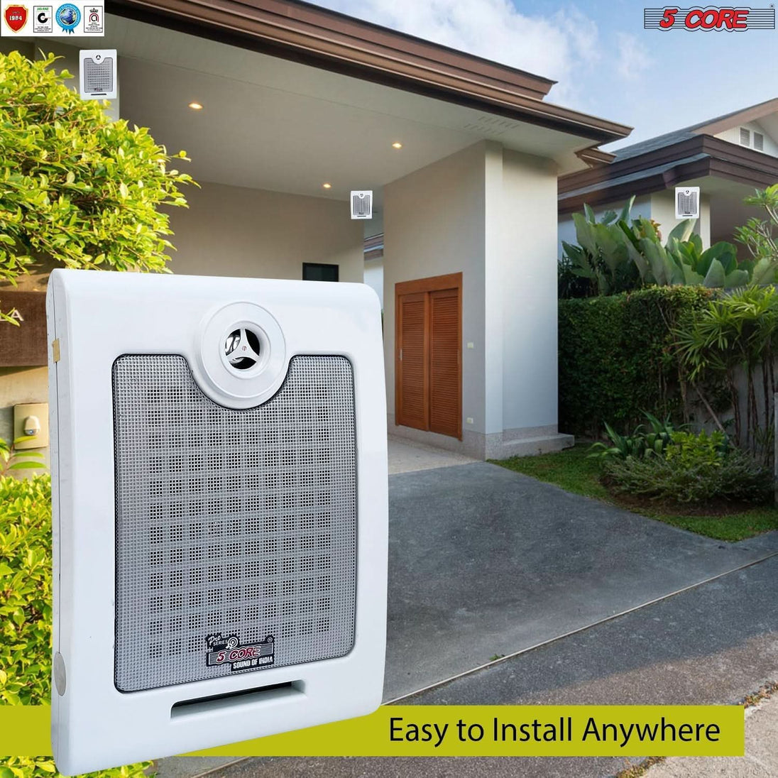 5Core 50W RMS outdoor ceiling mount speakers, high performance wall speakers 4Ohms