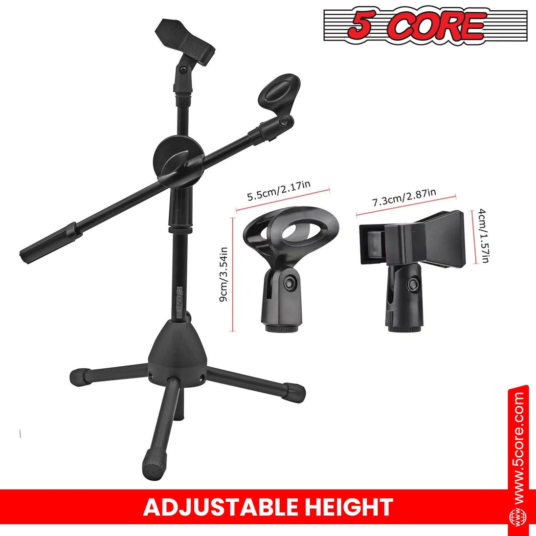 Portable 5Core tripod mic stand for on-the-go musicians