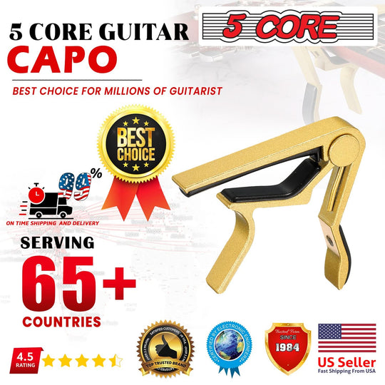 Electric Guitar Capo: 5 Core pair of capos for acoustic guitars and other string instruments.