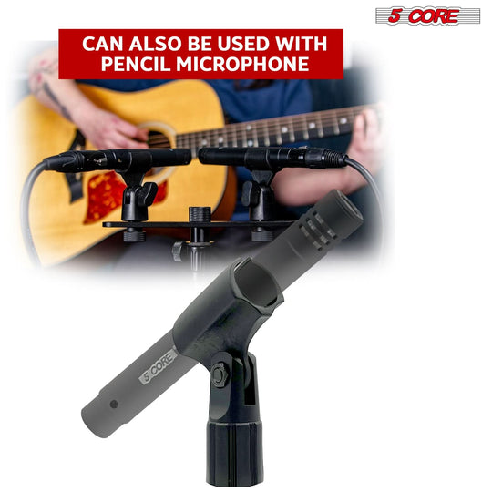 Pack of 4 microphone clip holders with 5/8 to 3/8 inch screw adapters