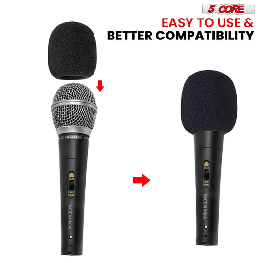 5Core handheld mic windscreen, soft foam cover for windproof sound quality