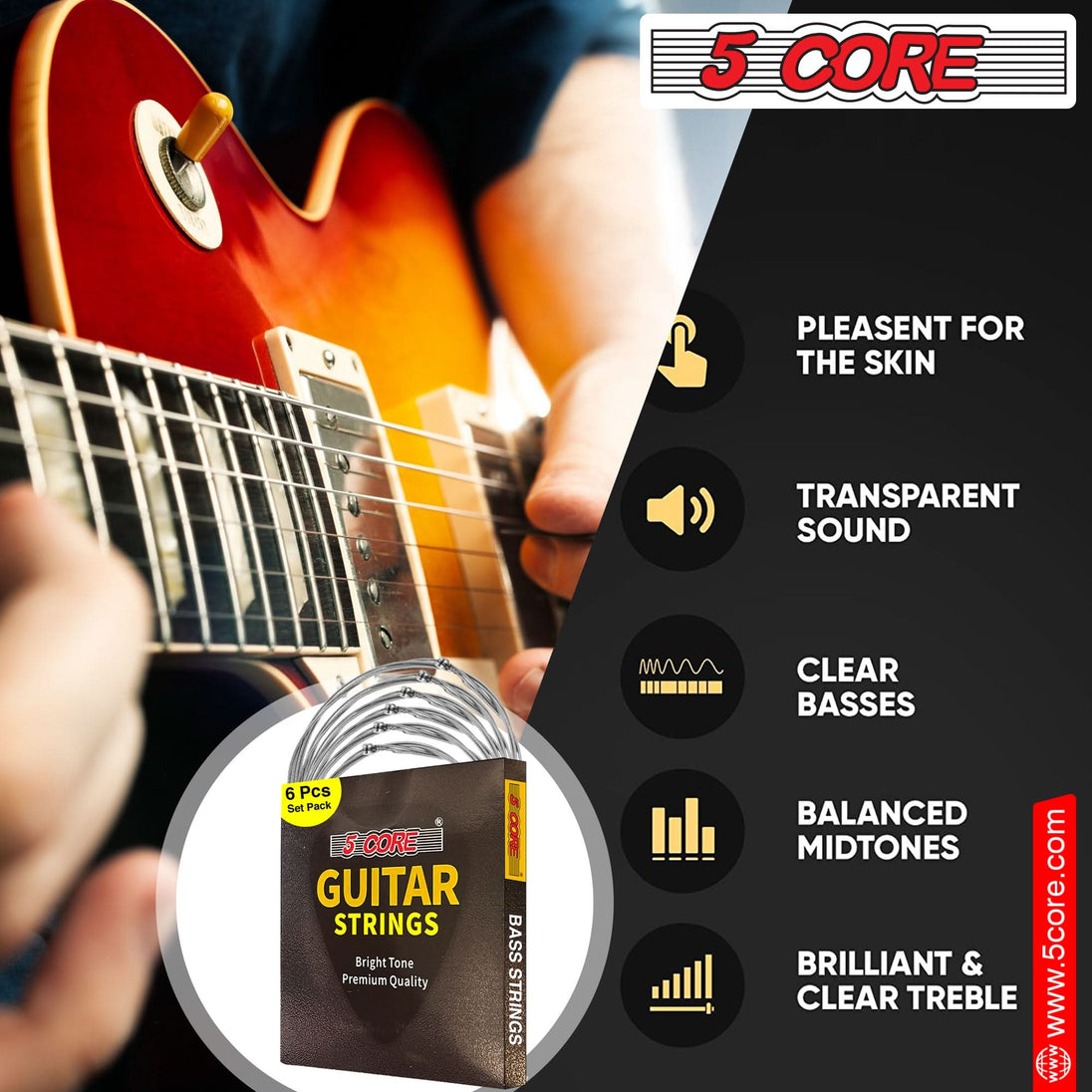Steel bass strings for electric guitar players