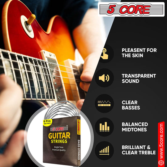 Steel bass strings for electric guitar players