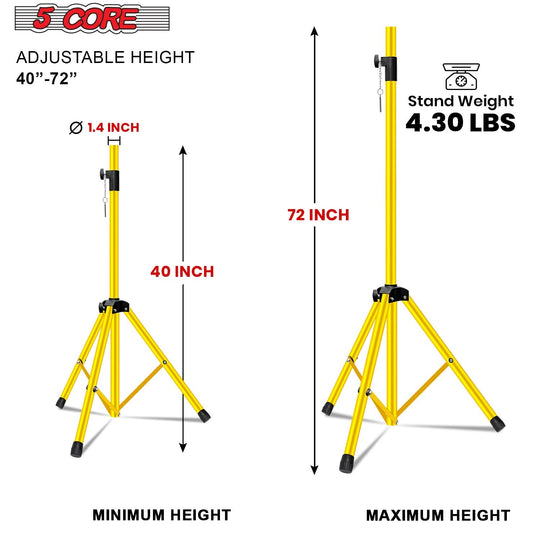 Durable yellow tripod stand by 5Core for high-performance sound systems