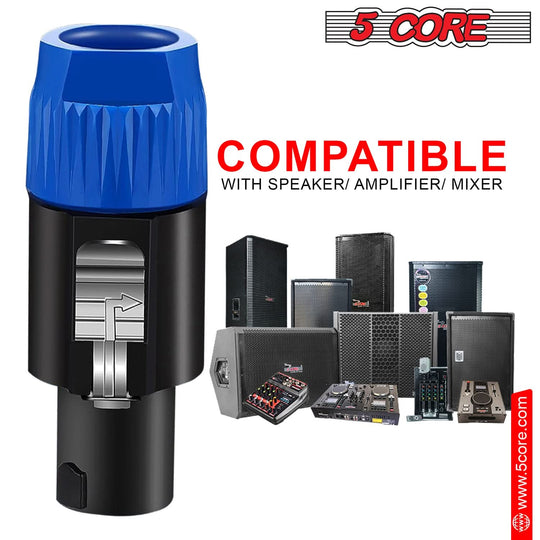 Speakon audio connector for clear signal transmission