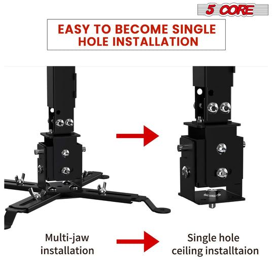 5Core universal ceiling wall projector holder black 40lb durable mount