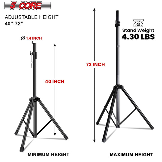 DJ speaker pole mount stand from 5Core with 72 inch height range