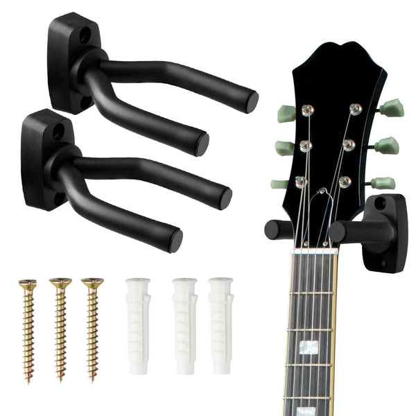 5Core 2PCS Guitar Wall Mount Hangers Display Wall Hook w Screws Soft Padding Holder for All Guitars