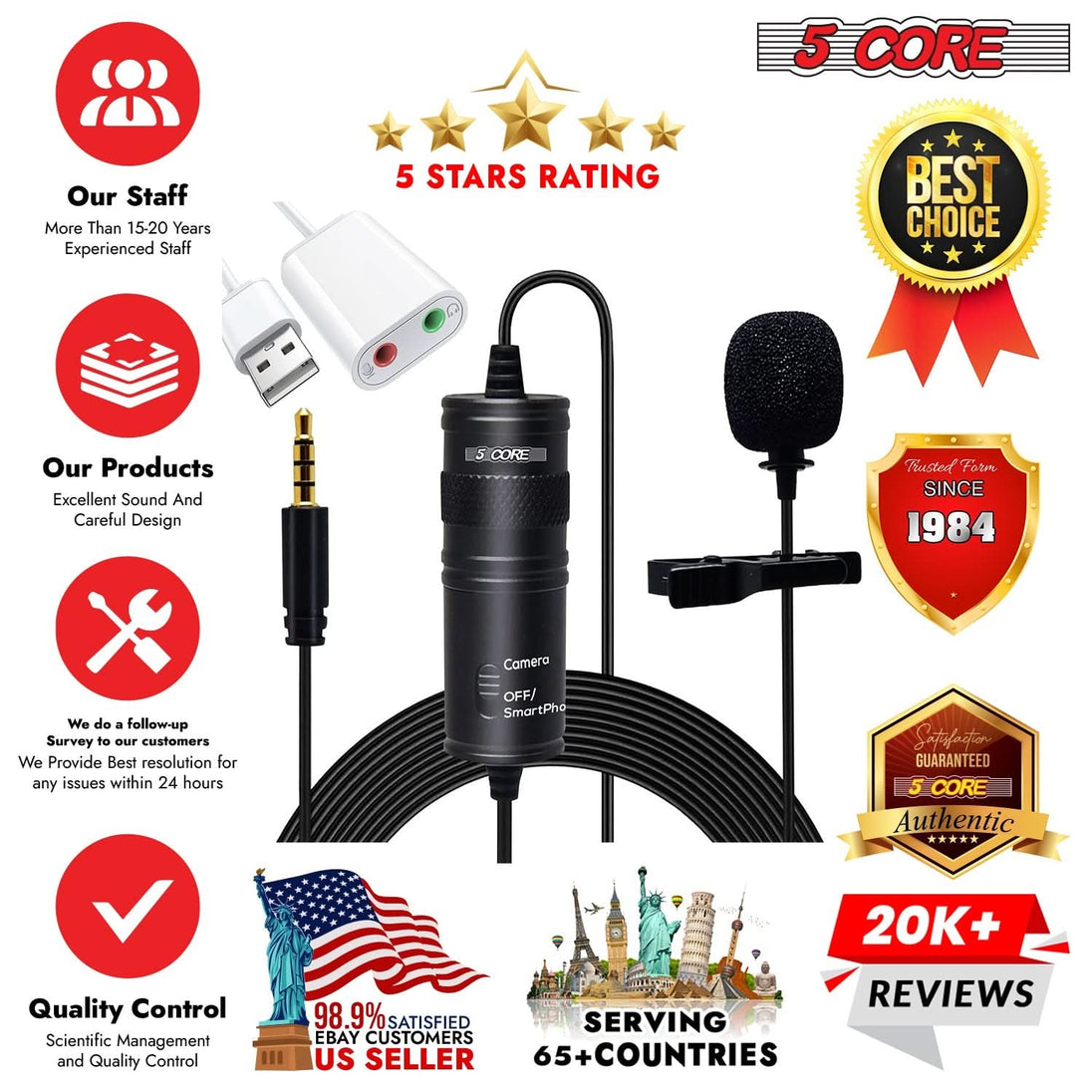 Professional Grade 3.5mm Clip-On Lavalier Mic
