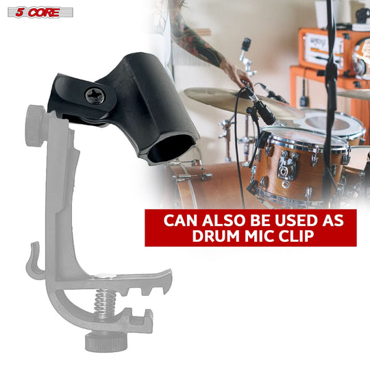 5 Core set of 4 microphone clip holders with universal screw adapters