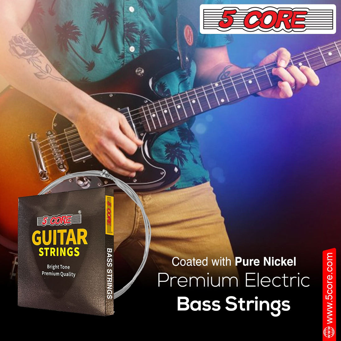 Long-lasting bass strings with bright tone