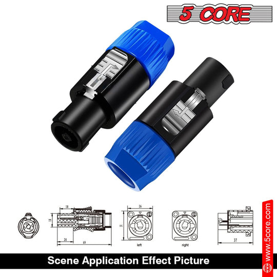 Heavy-duty male Speakon adapter for audio setups