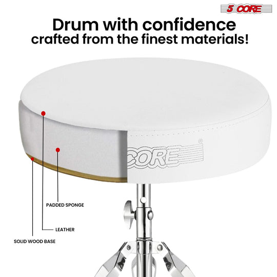 Heavy-duty musician chair designed for stability, with a cushioned seat and durable build for extended use.