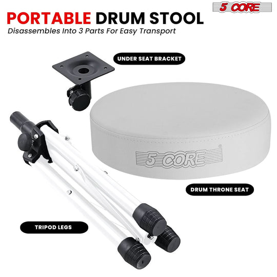 Cushioned drum throne with thick sponge padding, offering superior comfort and support for prolonged use.