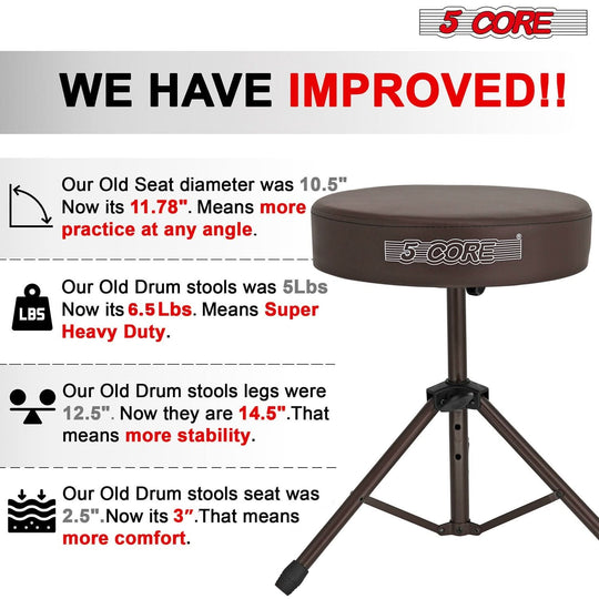 5Core adjustable drum throne with 3-inch padded seat