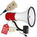 Rechargeable megaphone with siren speaker for loud noise makers.