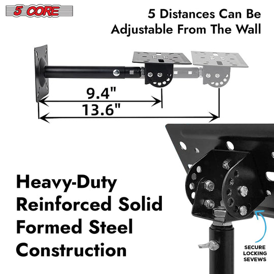 Wall mount speaker bracket by 5Core for professional sound setups