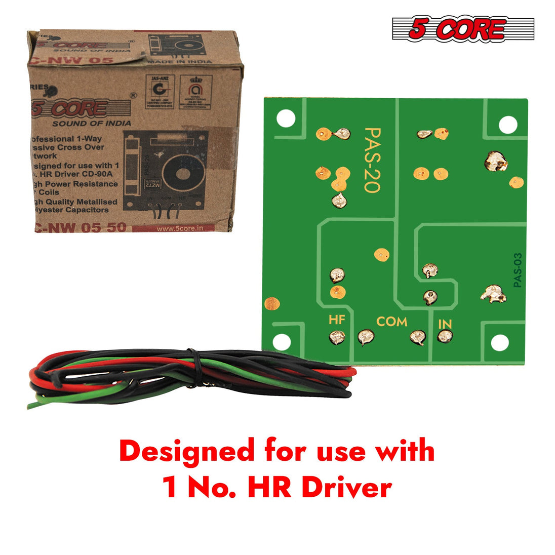 5 Core 1 Way Passive Cross Over Network Frequency Divider Metalised Polyester Capacitors