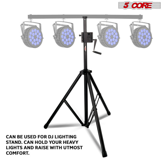 Heavy-duty tripod speaker stand with crank up height adjustment and PA pole mount
