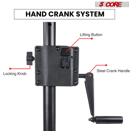 Adjustable tall tripod speaker stand with heavy-duty floor base and 35mm pole mount