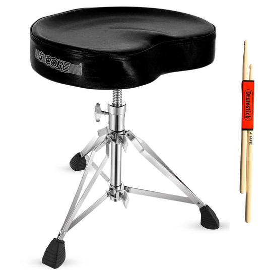 5Core black drum throne with padded saddle seat for kids and adults