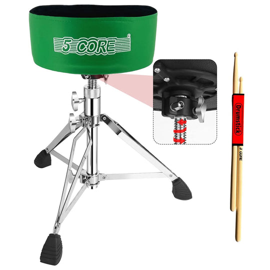 Adjustable drum throne with 5 inch padded seat and luxury velvet top