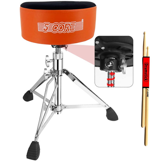 Adjustable drum throne with thick 5 inch padded seat and velvet top