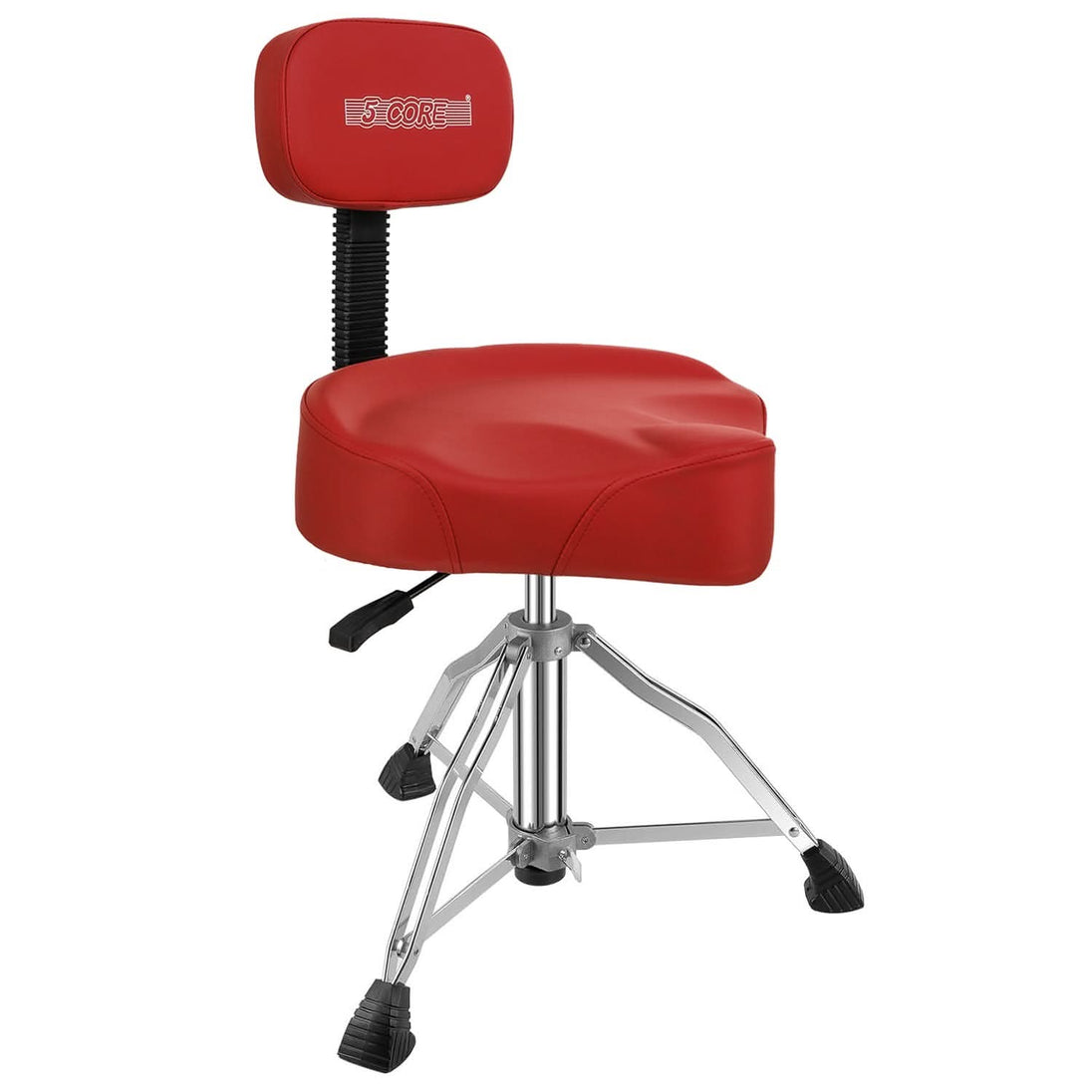 Comfortable padded brown guitar stool with supportive backrest