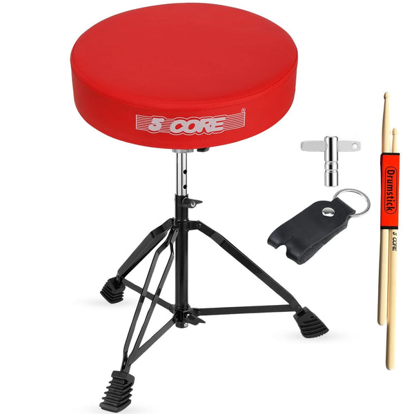 Padded brown drum throne with backrest for musicians