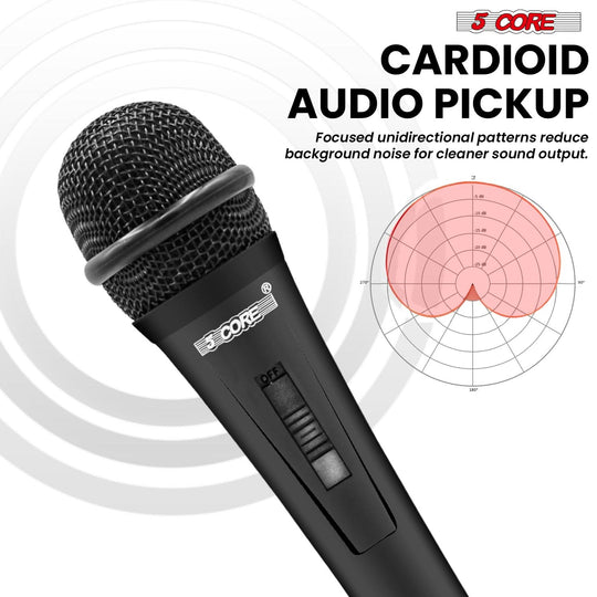 5Core studio-quality dynamic XLR mic for vocals karaoke and live performance