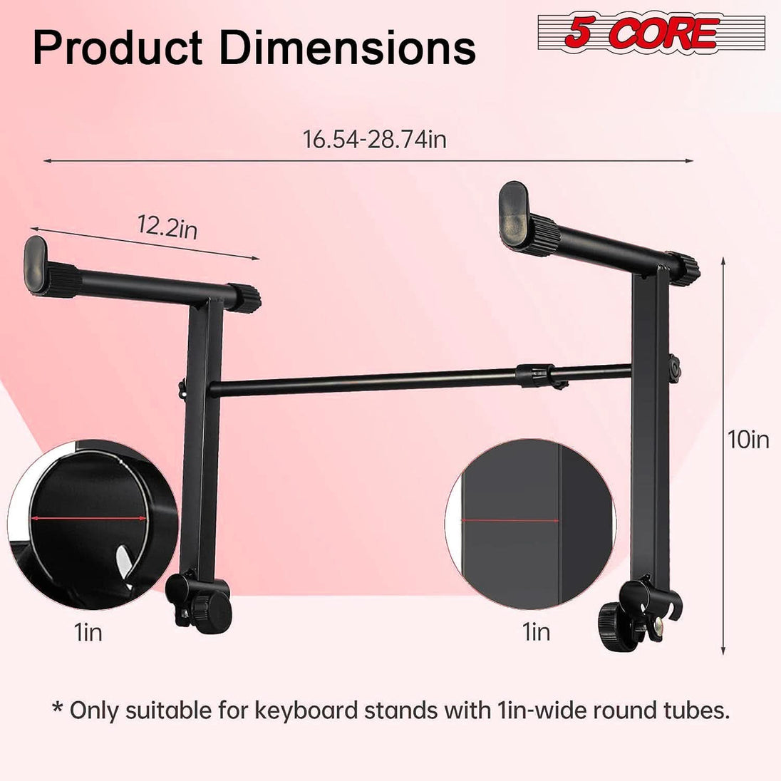 5Core foldable keyboard stand, 2-tier adjustable holder for electric piano