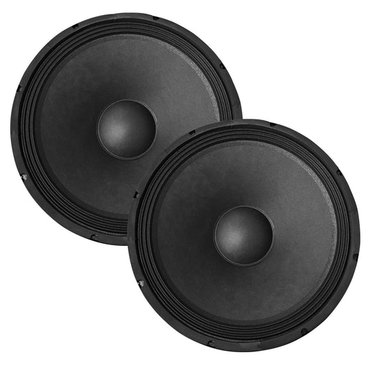 Two black speaker cones 