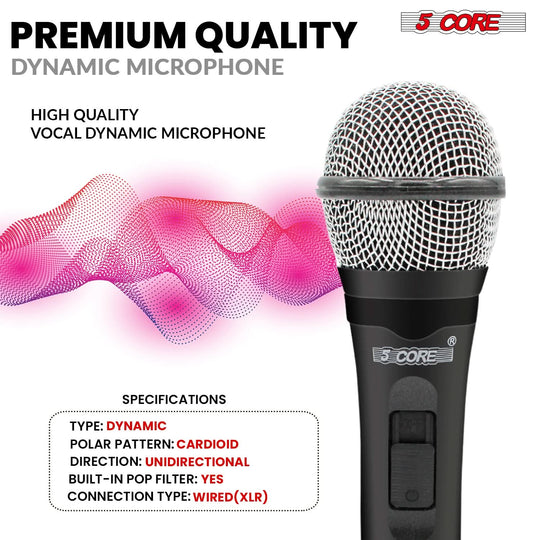 5Core handheld XLR microphone dynamic mic for pro audio and vocals
