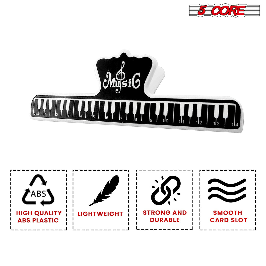 Portable 5Core music sheet clip for use at home or on stage