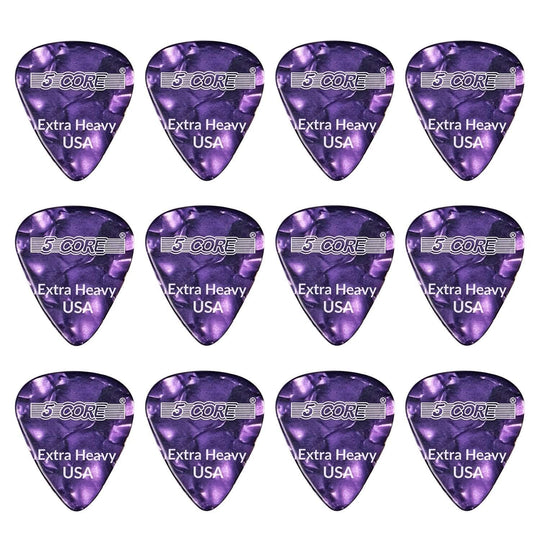 5Core purple 1.2mm celluloid guitar picks extra heavy gauge for bass and electric