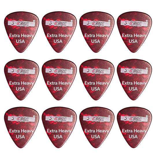 5Core red 1.2mm celluloid guitar pick extra heavy gauge for acoustic and electric