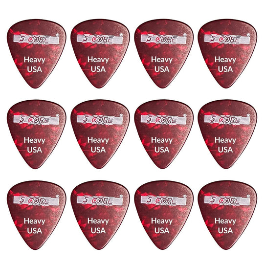 5Core red 0.96mm heavy celluloid guitar picks for electric and acoustic bass