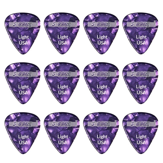 5Core purple 0.46mm light guitar picks celluloid for acoustic electric bass instruments
