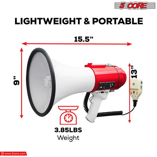 Blowhorn and bull horn with siren for emergency situations.