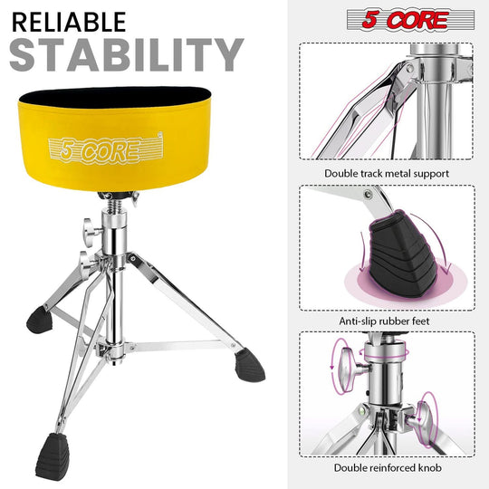 Adjustable drum throne with luxury velvet and sturdy frame