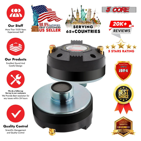 Professional-grade 5Core audio tweeter system with titanium coil and peak output