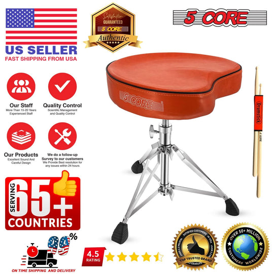 Soft padded saddle guitar stool for drummers