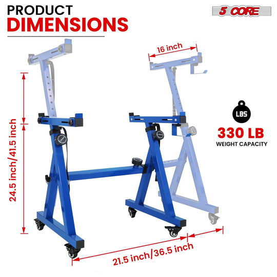 Z style keyboard riser stand blue with wheels by 5Core