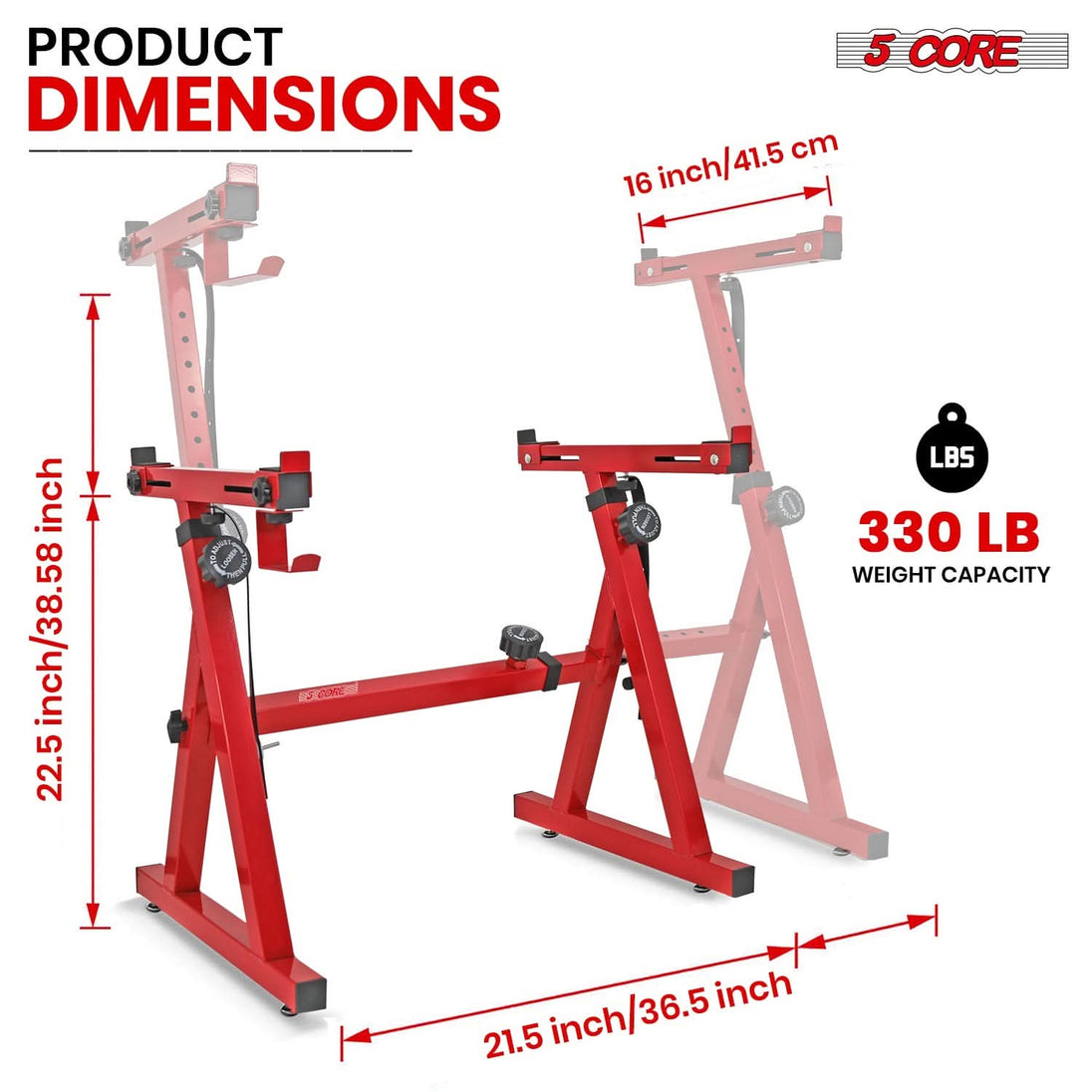 Z style sturdy piano riser stand in red by 5Core