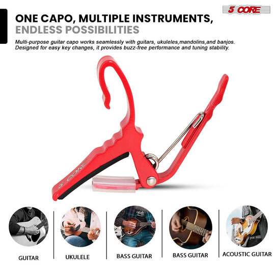 High-quality 5Core capo with ergonomic grip and smooth operation