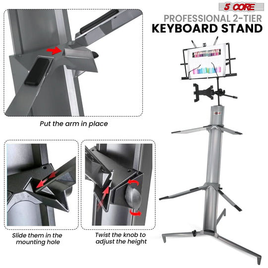 Sturdy 5Core keyboard stand ideal for home studios and live performance