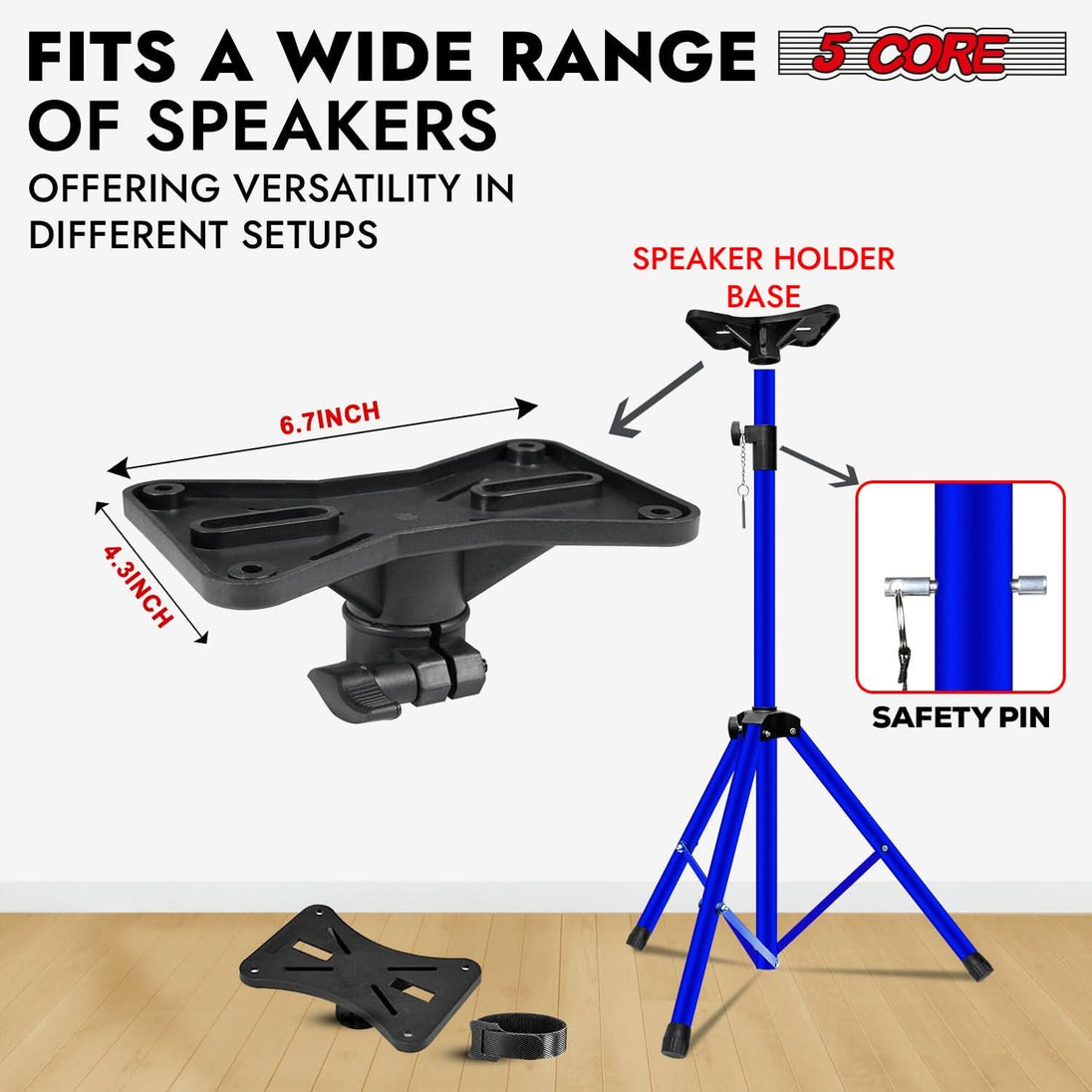 5Core blue tall speaker stand for DJ events and professional audio setups